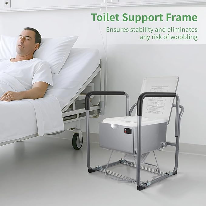 Dry Flush Toilet Safety Rails, Heavy Duty Toilet Frame for Elderly Seniors Handicap & Disabled, Pregnant, Injury, Surgery, Fits for Modiwell Toilets