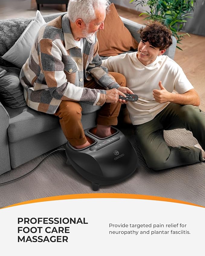 CooCoCo 2026 Upgraded Luxury Foot Massager, Fsa Eligible Items, Heated Foot Massage Machine for Neuropathy & Plantar Fasciitis, Advanced Kneading Compression Shiatsu, Hsa Approved Feet Massager
