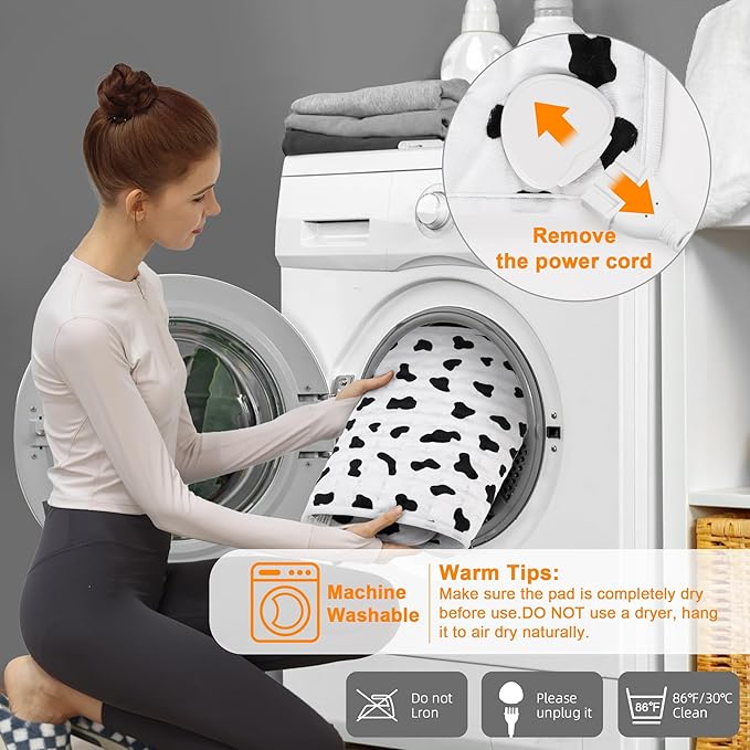 Deepsoon Heating Pad,Electric Heating Pads for Back,Neck,Moist Heating Pad for Abdomen Shoulder Knee Legs,Dry/Moist Heat&Auto Shut Off,Mother's Day Birthday for Men and Women,White Black,24x12 Inch