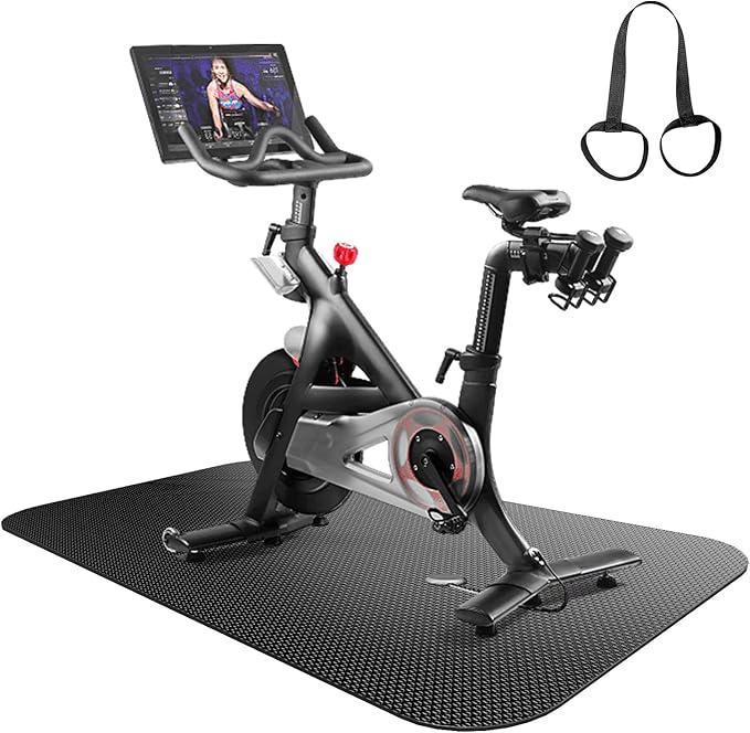 Treadmill Mat,Bike Mat,Stationary Bike Mat,Foldable Treadmill Mat for Hardwood Floors and Carpet.for Exercise Bike,Exercise Equipment Indoor Cycles,Rowing Elliptical (29.5" X 60")