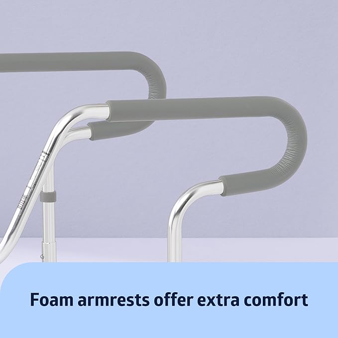 Medline Guardian Toilet Safety Rail - Adjustable Height, Robust & Reliable, Ideal for Medical Patients, Hospitals, Nursing Homes