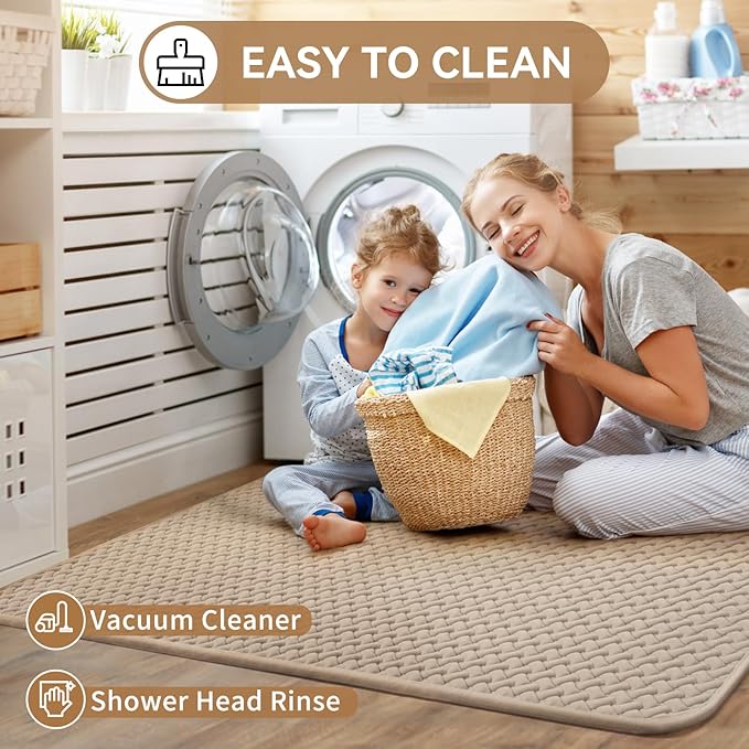 YDKGL Bathroom Rugs Non Slip, Super Absorbent Quick Dry Bath Mats for Bathroom, Foam Weave Texture Thin Bath Rugs Washable with Rubber Backing Fit Under Door Outside Shower,24” x 35“