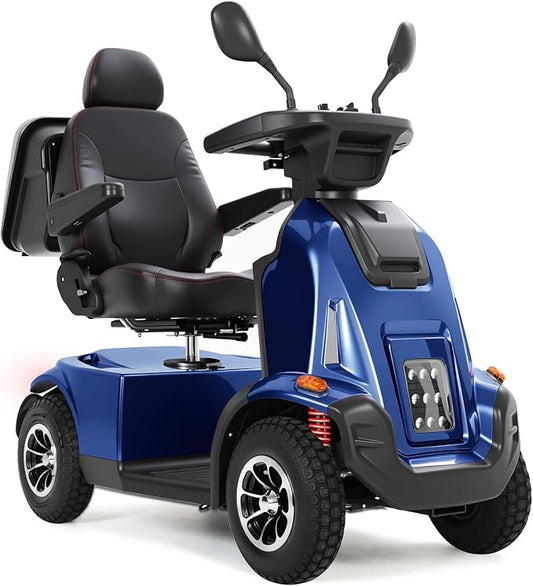 Ecomobi All-Terrain Heavy Duty Mobility Scooter for Seniors & Adults, 1000W Powerful Motor, 550 lbs Weight Capacity, 32 Mile Extended Range, 9 MPH, 13” Pneumatic Tires, Full Suspension, FDA Cleared