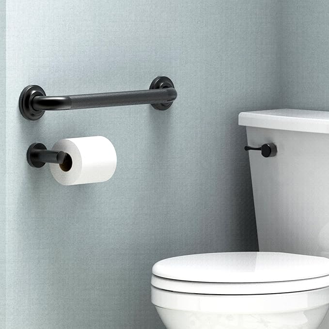 1-1/4" Knurled Grab Bar, ADA Compliant Bath Safety Shower Handrail, Bathroom Mobility Aid Handle for Seniors and Disabled, Heavy Duty 500lbs Support