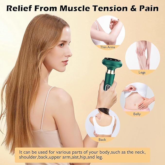 Anti Cellulite Massage Tool Body Sculpting Machine Suction Massager 3-in-1 Masajeador para Celulitis Y Grasa Abdominal De Madera Remover for Legs Electric Vacuum Cupping Full Contouring Device