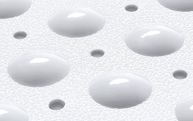 Extra-Long Non-Slip Bathtub & Shower Mat 39”x16” (Smooth/Non-Textured Tubs Only) Safe, Clean, Machine-Washable, Superior Grip&Drainage, Vinyl, Opaque White