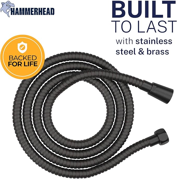HammerHead Showers Solid Metal Shower Hose Attachment for Showerhead, Extra-Long 72-Inch Universal Replacement Hose for Hand held Shower, Oil Rubbed Bronze