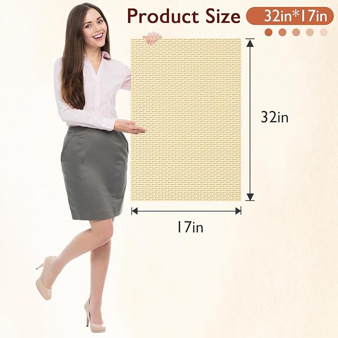 Extra Large Non-Slip Shower Mat, Fast-Dry PVC Bath Stall & Tub Mat, Drain-Hole Design,for Shower Stall Tub for Elderly/Kids，Non Slip Bathroom Safety Accessory，Beige 32"x17"