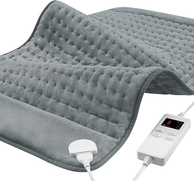 12"x24" Heating Pad, Electric Heating Pads for Neck and Shoulders and Back Pain Cramps Relief, Portable Heating Pad Birthday Christmas Mother Gifts for Women, Men, Wife, Dad