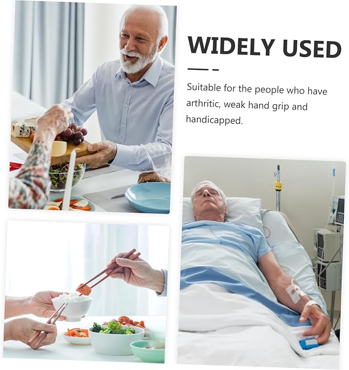 Adaptive Portable Fork and Spoon for Seniors Tremble Utensils Non- Grip for Elderly and Disabled Dining Needs Easy to Clean and Use