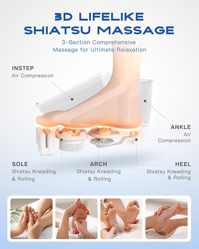 KINGJOY Foot Massager with Heat - Professional Shiatsu Deep Kneading for Neuropathy & Plantar Fasciitis Relief | 2026 Upgraded Model | Gifts for mom
