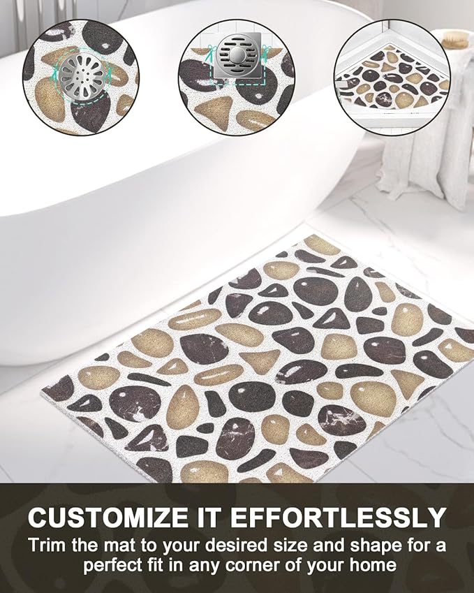 Bathtub Mat Non Slip: Anti Slip Shower Mat, Quick Drying Bath Tub Mats, Soft PVC Loofah Foot Massage Shower Floor Mat, Bath Mat for Shower, Tub, Bathroom, Floor, Kitchen, Pool, Hotel
