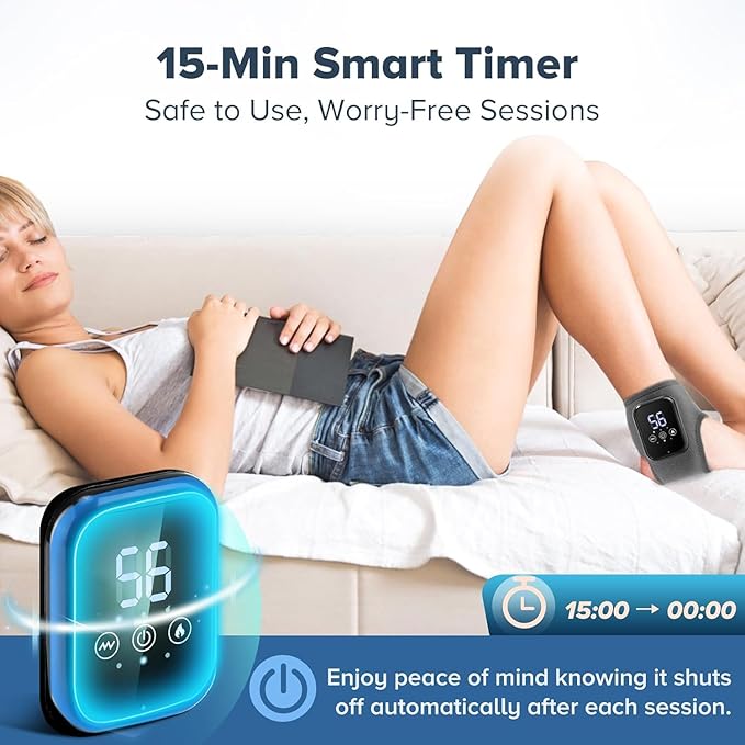 Cordless Ankle Massager with Heat, Foot Massager for Neuropathy, Ankle Heating Pad with Massage, Foot Heating Pad, Foot and Ankle Massager, 3 Heat Levels, 3 Vibration Modes, Auto Shut-Off, Gray