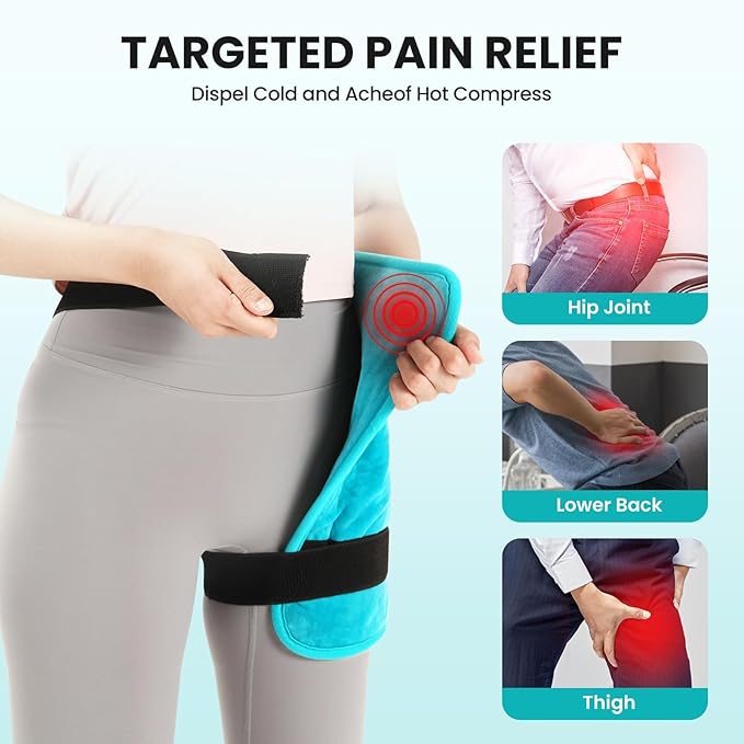 TABEKE Hip Heating Pad for Hip/Sciatica Pain Relief, Hip Support Brace, Lower Back/Thigh/Buttock Electric Heat Pad, Hot Physical Therapy for Men, Women