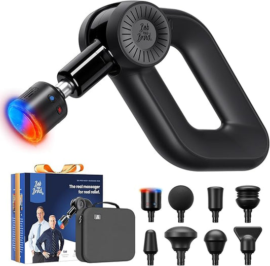 BOB AND BRAD D6 Pro Max+ Massage Gun with Heat and Cold, Powerful Deep Tissue Percussion Massager with 16mm Amplitude, Professional Muscle Massager Gun for Athletes, Quiet Electric Handheld Massager