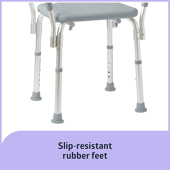 Medline Bath Bench Shower Seat with Padded Armrests, Ideal for Bathtubs, Robust Support up to 350 lbs., Comfortable and Durable