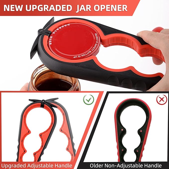 Jar Opener for Seniors with Arthritis - 5-in-1 & 6-in-1 Easy Twist Bottle Opener for Weak Hands & Elderly, Non-Slip Manual Can Opener for Jars/Bottle, Ideal Gift for Elderly Parents