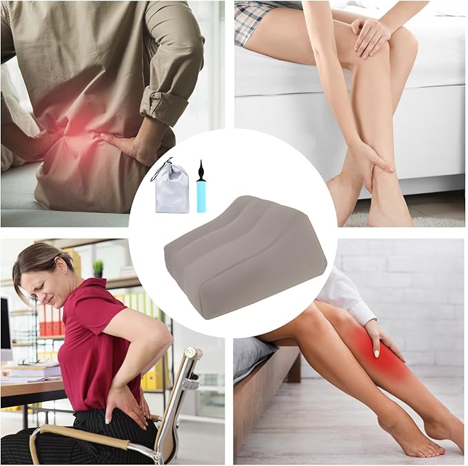 Inflatable Feet Rest - Portable Leg Elevating Cushion, Soft Support Pillow, Ergonomic Alignment Aid, Lightweight PVC Material | Relief Device for Seniors Adults Pregnancy and Post surgerys Recovery