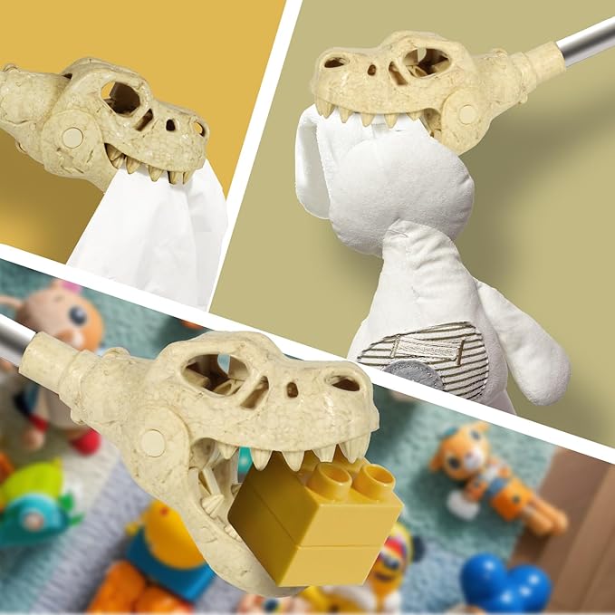DINOBROS Dinosaur Grabber Toy - 16-Inch Interactive T-Rex Chomper, Dinosaur Fossil Claw Pickup Tool for Kids, Jurassic Dino Toy for Boys and Girls