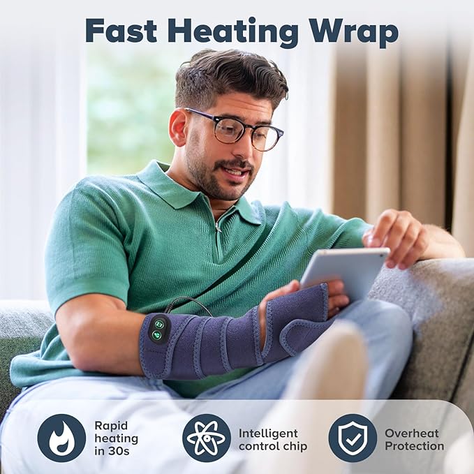 Elbow Heating Pad, Arm Heating Pad, Heating Pad for Elbow Pain Relief, Elbow Heat Pad, Arm Heated Pad, Comfortable Heat Therapy for Everyday Use, HSA Eligible FSA, Blue