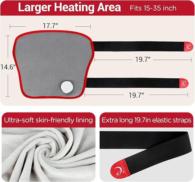 Comfytemp Leg Heating Pad, FSA Eligible Items Only List Wearable Heat Pad for Leg and Calf, HSA Electric Heat Wrap for Thigh/Knee/Arm/Hamstring Soothing Warmth, Birthday Gifts for Mom/Women/Wife/Her