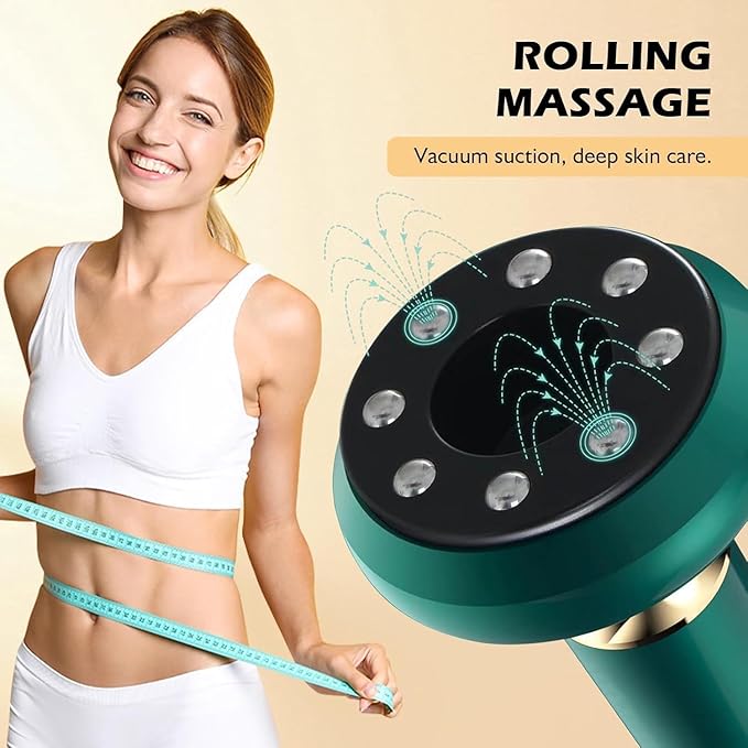 Anti Cellulite Massage Tool Body Sculpting Machine Suction Massager 3-in-1 Masajeador para Celulitis Y Grasa Abdominal De Madera Remover for Legs Electric Vacuum Cupping Full Contouring Device