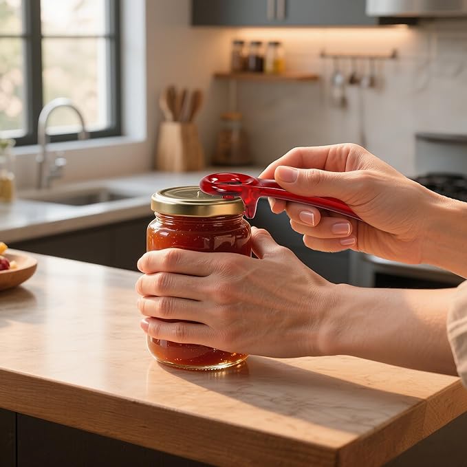 2 Pcs Readaeer Jar Opener for Weak Hand & Seniors with Arthritis (Red)