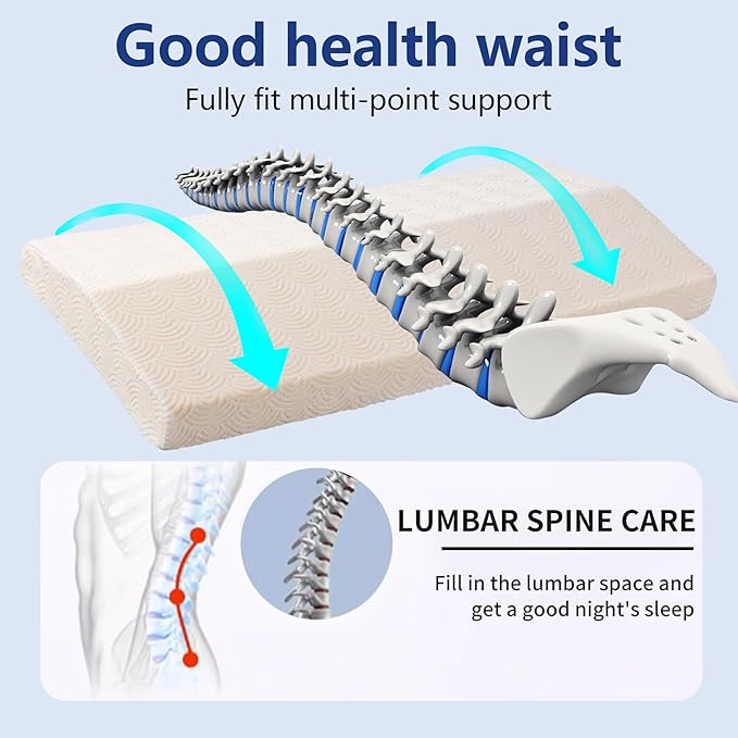 Cozyhealth Lumbar Support Pillow for Sleeping Memory Foam Lumbar Support Cushion for Lower Back Pain Relief, Back Support Bed Pillow Waist Support (Small)