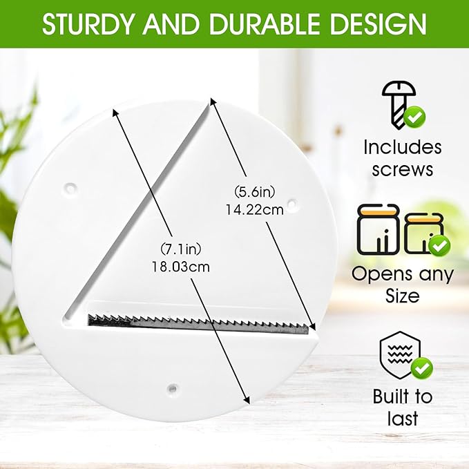 Under Cabinet Jar Opener for Seniors with Arthritis, Heavy Duty Lid Opener for Weak Hands, Effortless Bottle & Can Opener, Space Saving Design, Kitchen Gadget