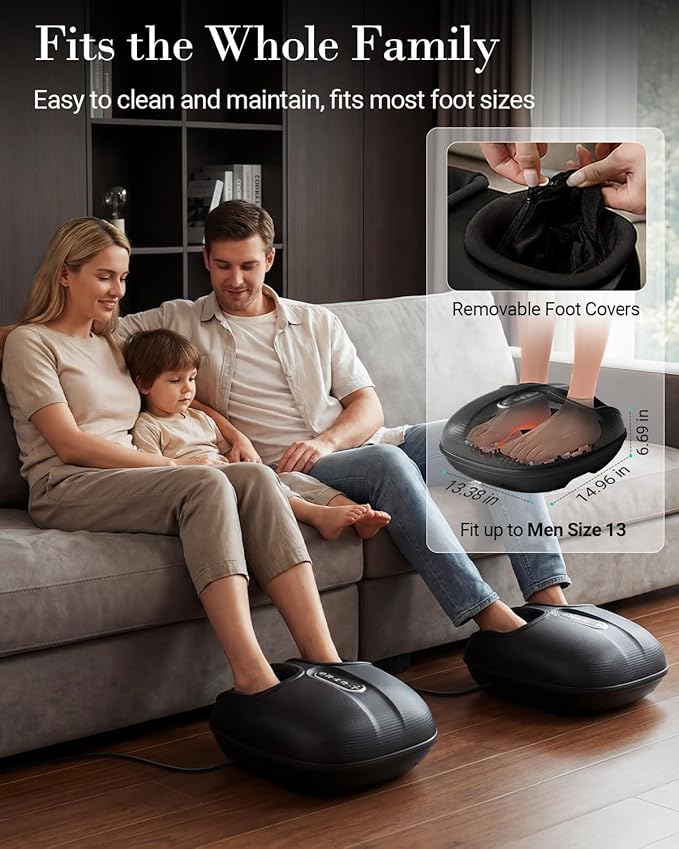 CuPiLo Foot Massager with Heat FSA Eligible HSA, Shiatsu Feet Massager with Remote Control, Multi-Level Compression Deep Knead Foot Massage for Neuropathy & Plantar Fasciitis, Gifts for Women Men