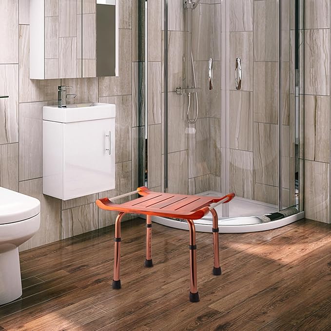 Teak Shower Bench Stool Chair Seat for Inside Shower Bath Sauna, for Elderly and Disabled