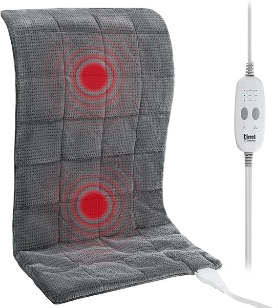 Heating Pad for Back - Weighted Heated Pad for Neck, Shoulder, Cramps and Knee, 3 Massage Modes & 3 Heat Levels, Auto Shut Off, Warm Gifts for Adult, 33"x18"