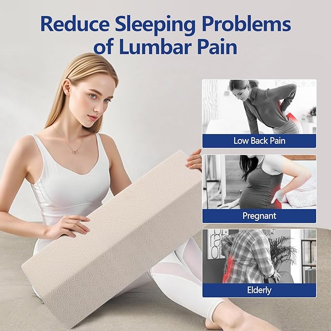 Cozyhealth Lumbar Support Pillow for Sleeping Memory Foam Lumbar Support Cushion for Lower Back Pain Relief, Back Support Bed Pillow Waist Support (Small)