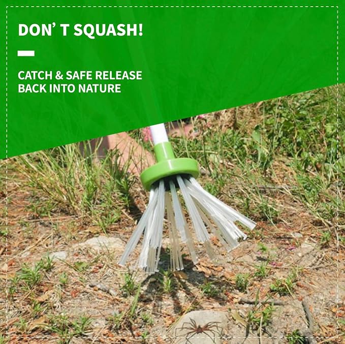 Spider Catcher, Insect Catcher, Bug Grabber, Spider Grabber, Long Handled with Foldable Design, for Home Office Garden Camping Beach (2nd Generation, Grey)