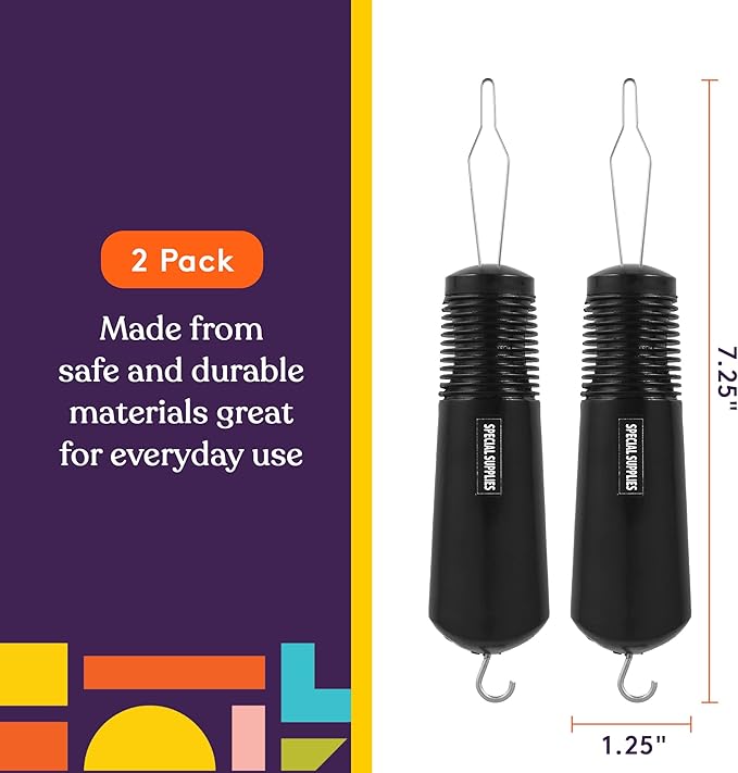 Special Supplies Button Hook (2 Pack) Wire Loop Pull Through - Shirt, Dress, Collar - Non-Slip, Ribbed Grip for Seniors, Arthritis Sufferers - Wide Gripper, Puller Dressing Aid (Universal)