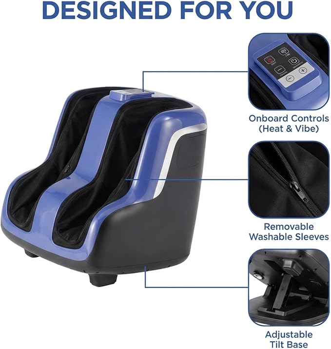 Human Touch SOL+ Foot and Calf Massager with Heat & Vibration – HSA Approved – Patented Figure-Eight CirQlation Technology for Plantar Fasciitis, Swelling, & Poor Circulation – Deep Tissue kneading