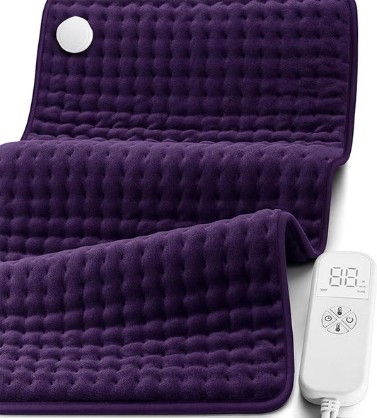 Heating Pad for Back, Neck & Shoulder Pain Relief, Mothers Day Gifts for Mom, 17"x33" Electric Moist/Dry Heat Pad, 6 Heat & 4 Timer Settings, Auto Shut-Off, Machine Washable, Gift for Wife Women Her