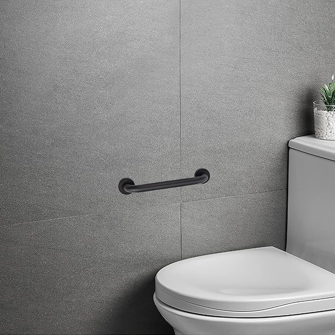 supregear Bathroom Grab Bar, 12 in Non-Slip 201 Stainless Steel Bathroom Safety Grab Bar Oil Rubbed Black Hand Rail for Bathtub Toilet Kitchen Bedroom Shower, Concealed Screw Wall Mounted
