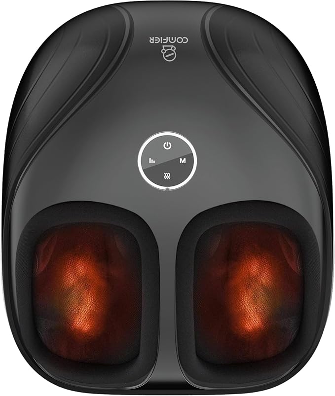 COMFIER Shiatsu Feet Massager Machine,Birthday Gifts for Men&Women,Foot Massager with Heat,Kneading Rolling Compression for Plantar Fasciitis,Neuropathy Fits up to Men Size 12, for Home Office Use