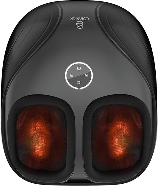 COMFIER Shiatsu Feet Massager Machine,Birthday Gifts for Men&Women,Foot Massager with Heat,Kneading Rolling Compression for Plantar Fasciitis,Neuropathy Fits up to Men Size 12, for Home Office Use