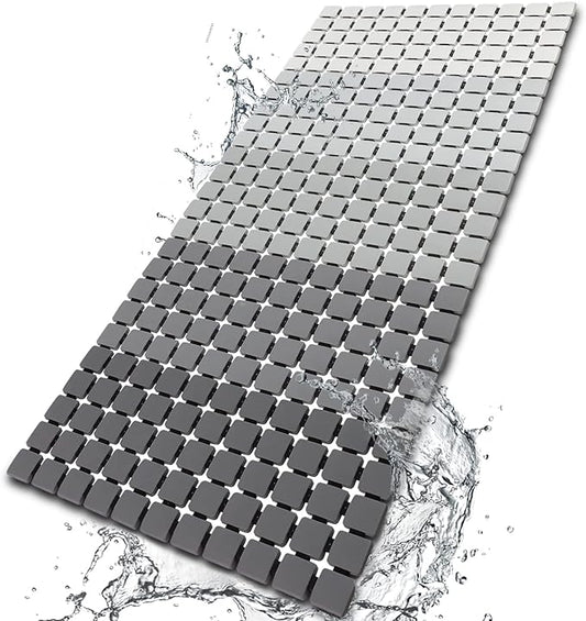BEMISO Shower Mat Non Slip Bathtub Mat with Suction Cups and Drain Holes Bath mat for tub 33.4 x 15.7 Inch Large Size