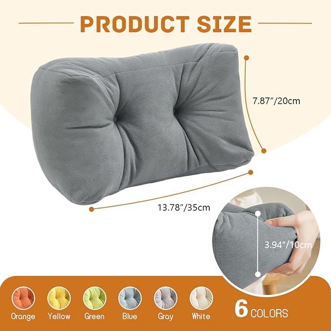 Lumbar Support Pillow Small Lower Back Pillow for Office Chair, Car Seat, and Desk Chair Ergonomic High-Elasticity Cushion for Pain Relief and Comfort on Sofa, Bed, or Travel (Blue)