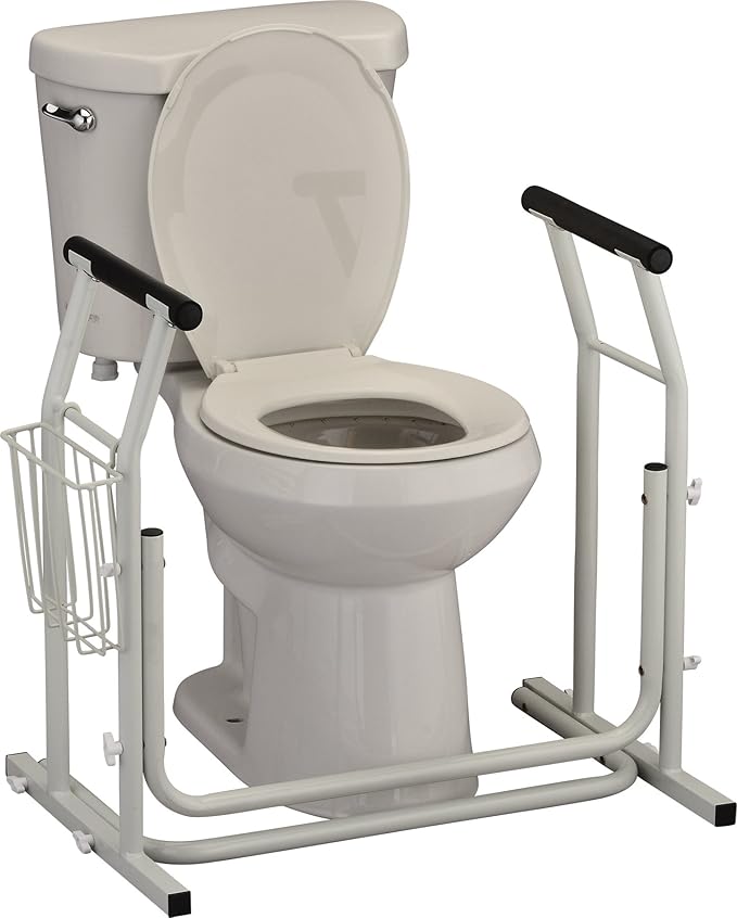 NOVA Toilet Safety Support Frame, Bathroom Assist Handrails, Lightweight Aluminum, 300 lb Weight Capacity