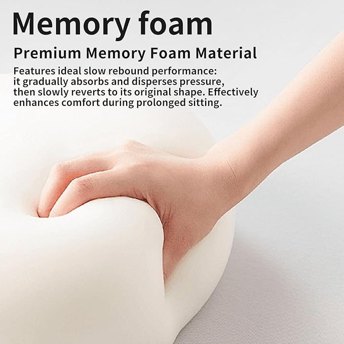 Ergonomic Back Cushion for Lower Pain Relief, Momery Foam Back Pillow, Lumbar Support for Office Chair Back Support for Computer Chairs, Gaming,Home - Working,Removable & Washable Cover (Gray)