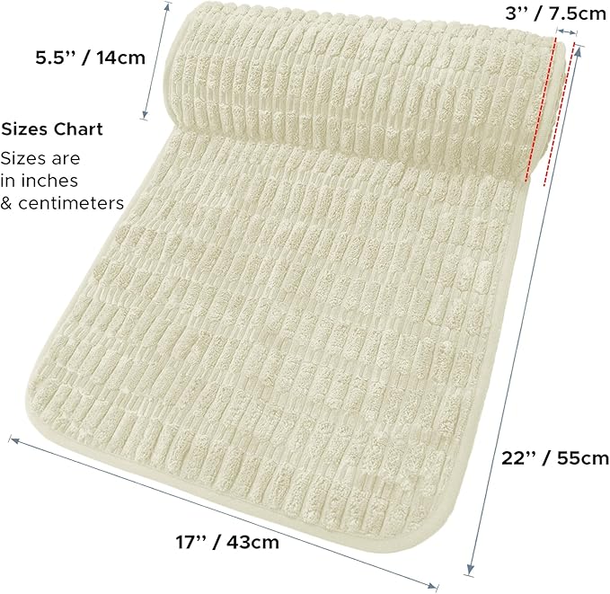 Memory Foam Headrest Pillow for Neck Pain Relief & Cervical Support - Ergonomic Neck Cushion for Office Chair, Car, Recliner, Sofa - Breathable & Pressure Relief (Cream, 17" W x 2.7" D)