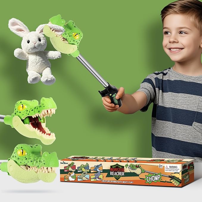 DINOBROS Alligator Pincher Toys for Age 3 Animal Grabber Toy Claw Crocodile Snapper Chomper Robot Hand Monster Reacher