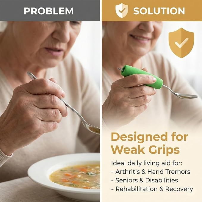 10 pcs Cutlery Padding Grips Foam Grip Tubing Foam Tubes Grip Aid Handle Utensils Tools for Disabled Elderly