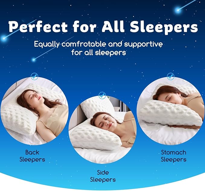 Cooling Side Sleeper Pillow for Adults, Firm Bed Pillow for Side Sleepers Neck and Shoulder Pain, Luxury Shredded Memory Foam Pillow Set of 1- Adjustable King Size- Washable Cover Original White