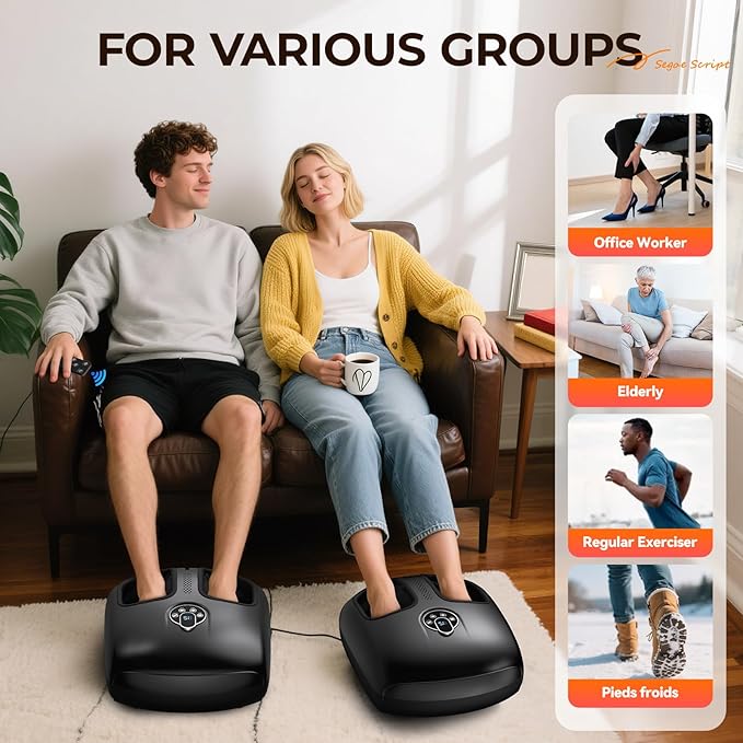 Foot Massager with Heat, Shiatsu Deep Kneading Electric Foot Massager with Remote, 4 Modes & Vibration & Compression & Roller for Feet Relief, Fits Men's Size 13, Gift for Women Men Mother's Day