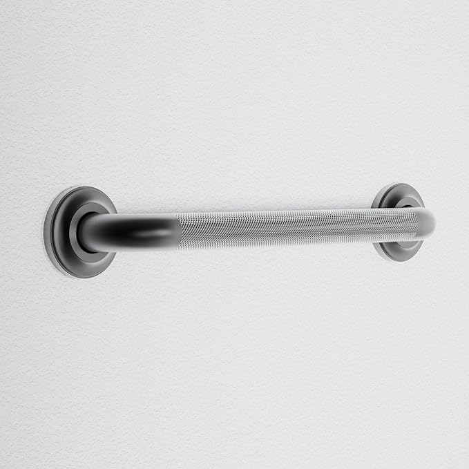 1-1/4" Knurled Grab Bar, ADA Compliant Bath Safety Shower Handrail, Bathroom Mobility Aid Handle for Seniors and Disabled, Heavy Duty 500lbs Support